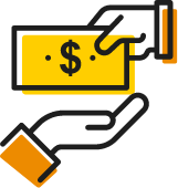 Icon of passing cash