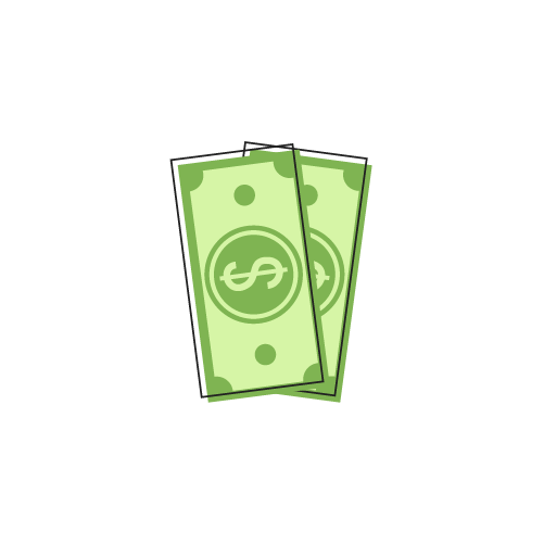 Two dollar bills icon