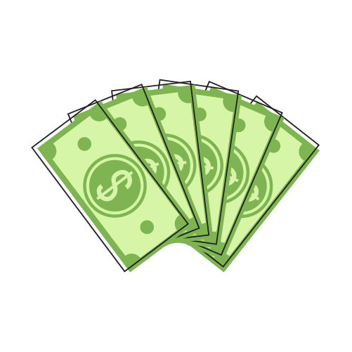 Five dollar bills icon
