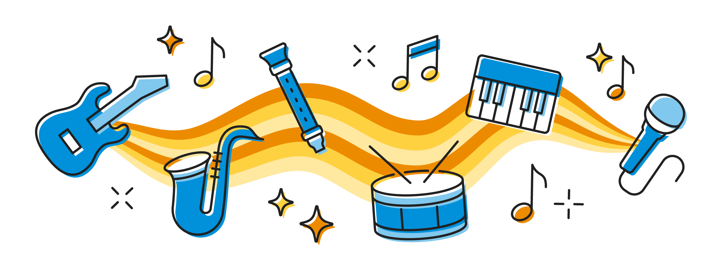 Illustration of musical instruments