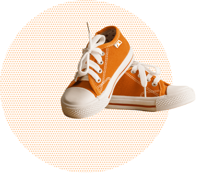 Graphic of an orange pair of shoes