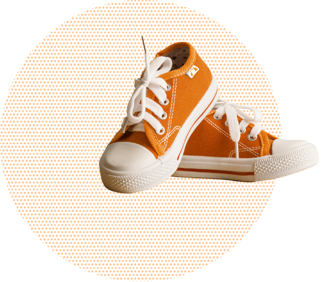 Graphic of an orange pair of shoes