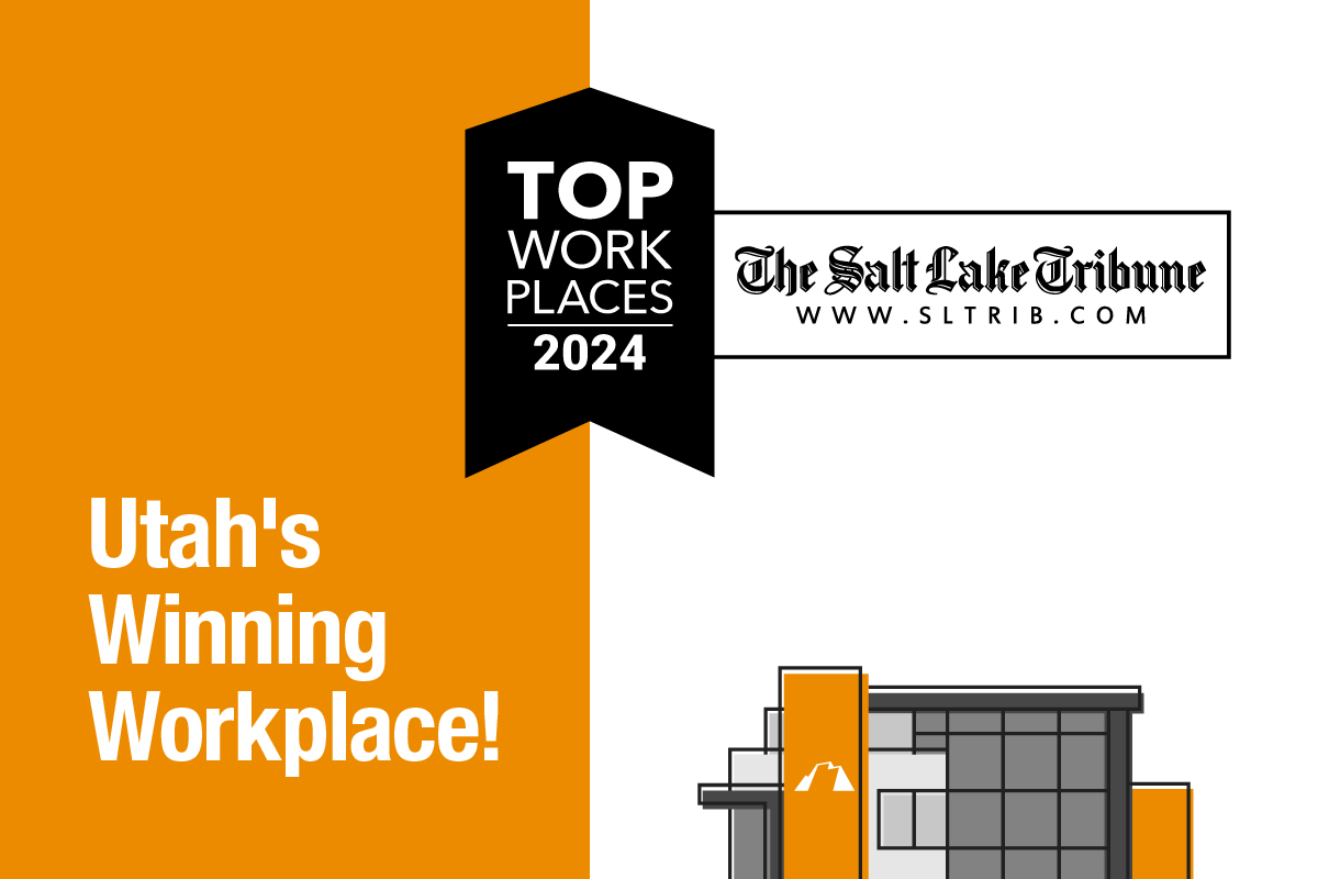 Utah's winning workplace graphic image with icon for top workplaces 2024