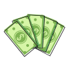 Five dollar bills icon