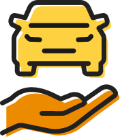 Icon of a hand holding a car