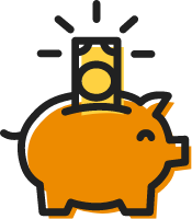 Icon of a piggy bank