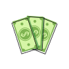 Three dollar bills icon