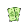 Two dollar bills icon