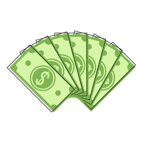 Five dollar bills icon