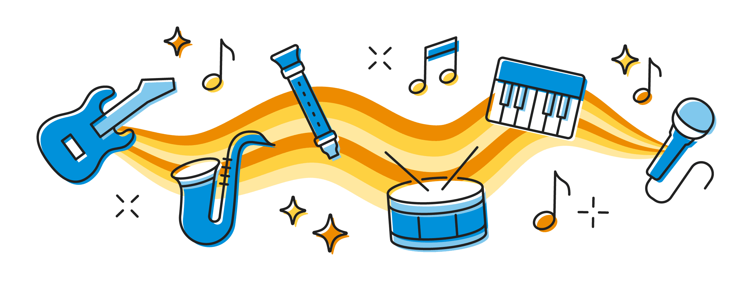 Illustration of musical instruments