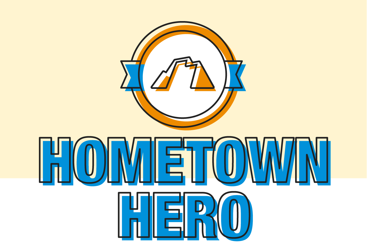 Hometown hero award illustrated logo