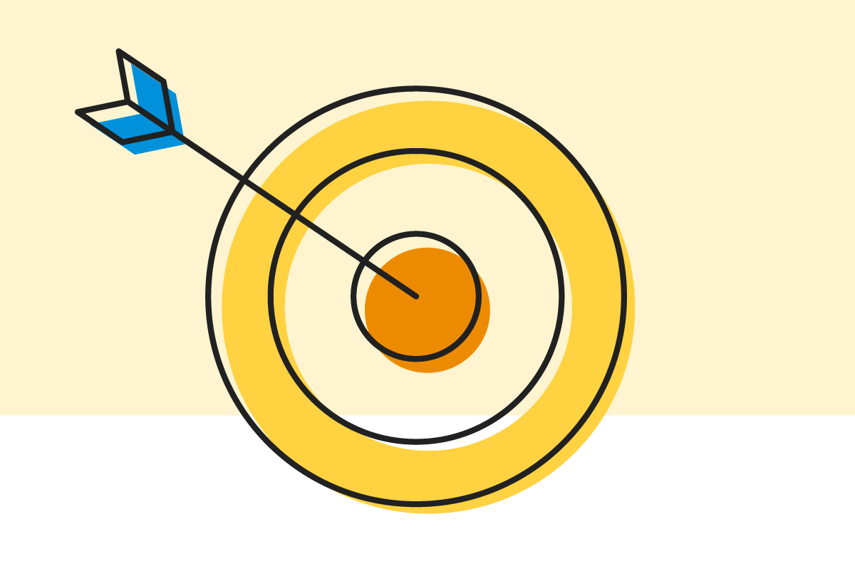 Illustration of arrow in a target