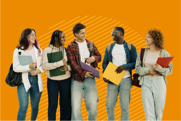 A group of college students